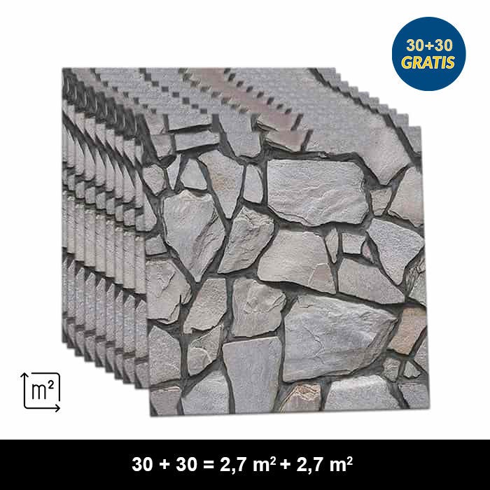 RocksWall, adesivi murali tridimensionali effetto roccia (10 pezzi) (1+1 GRATUITO ) - Image 3