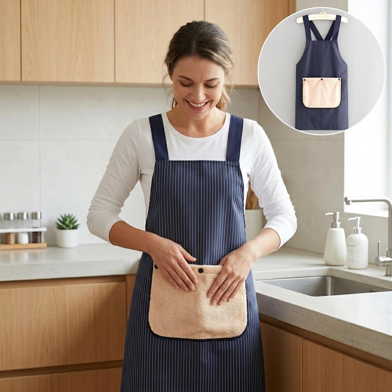 Grembiule da cucina impermeabile con asciugamano, Grembiule - Image 11