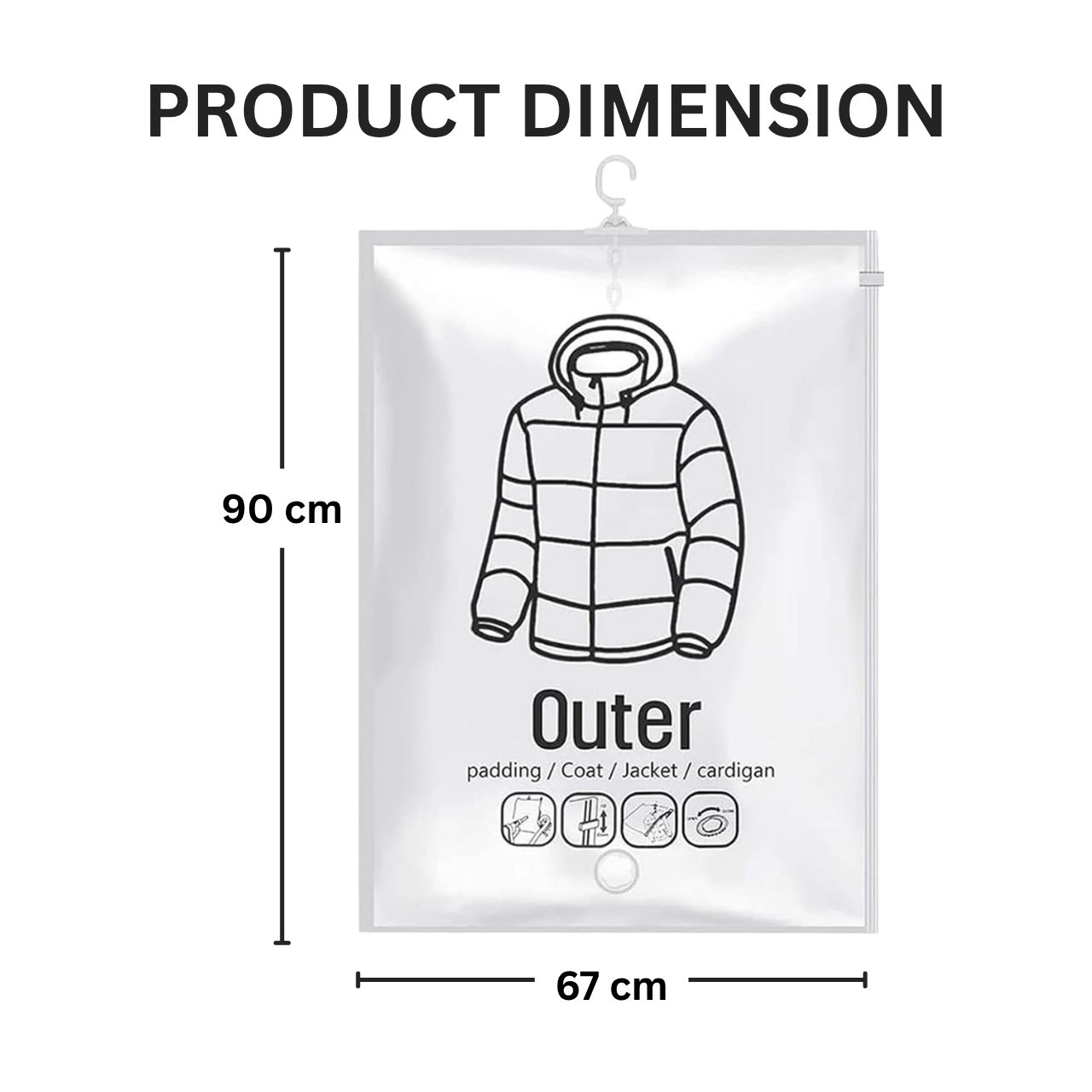 Bagsy, sacchetti sottovuoto appendibili per conservare i vestiti (4 pz.)