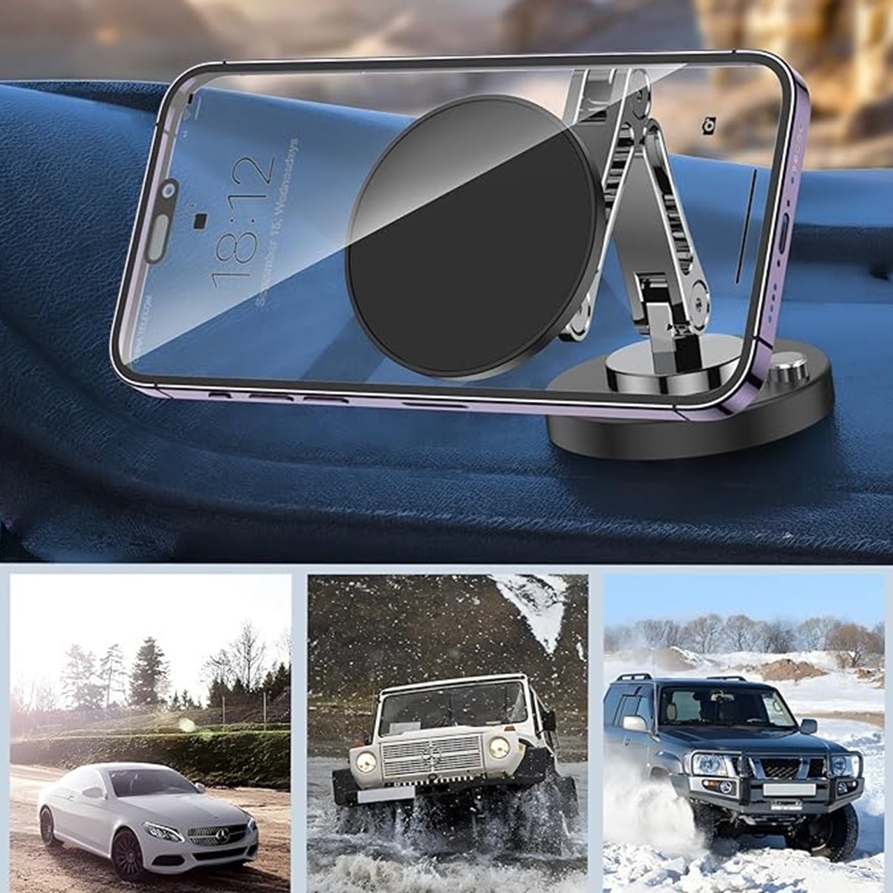 Usa il tuo telefono in sicurezza mentre guidi (navigazione, ascolto di musica, ecc.)!