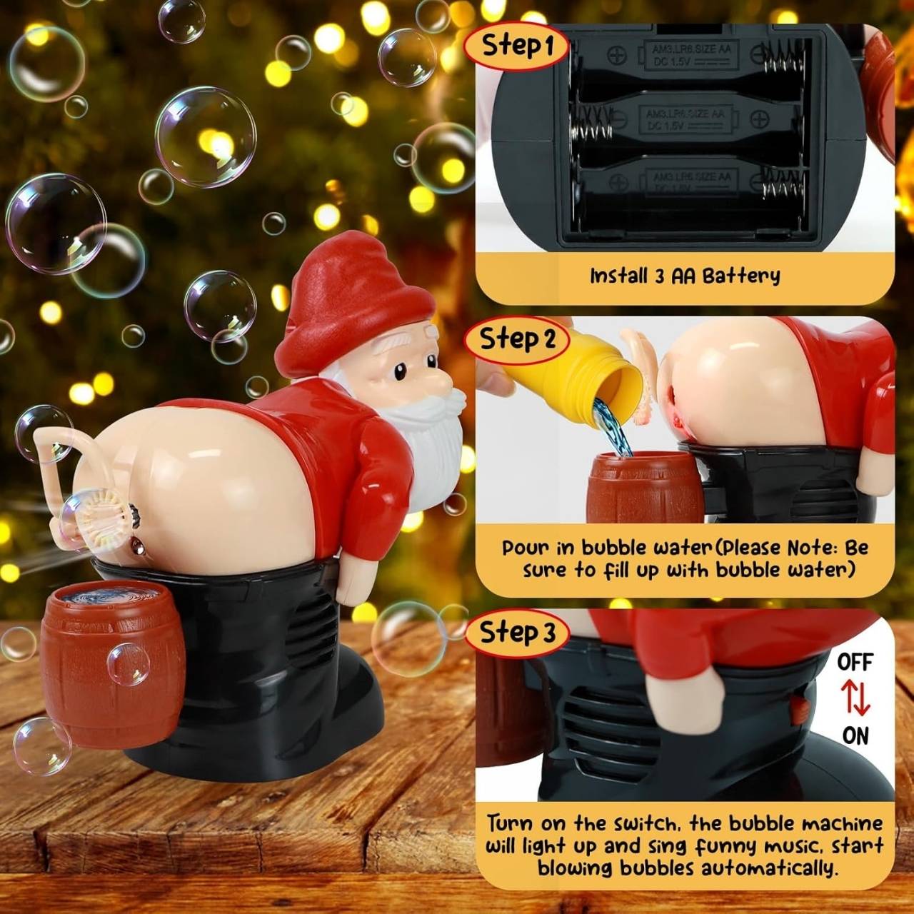 BlowSanta, giocattolo a bolle di sapone di Babbo Natale - Image 2