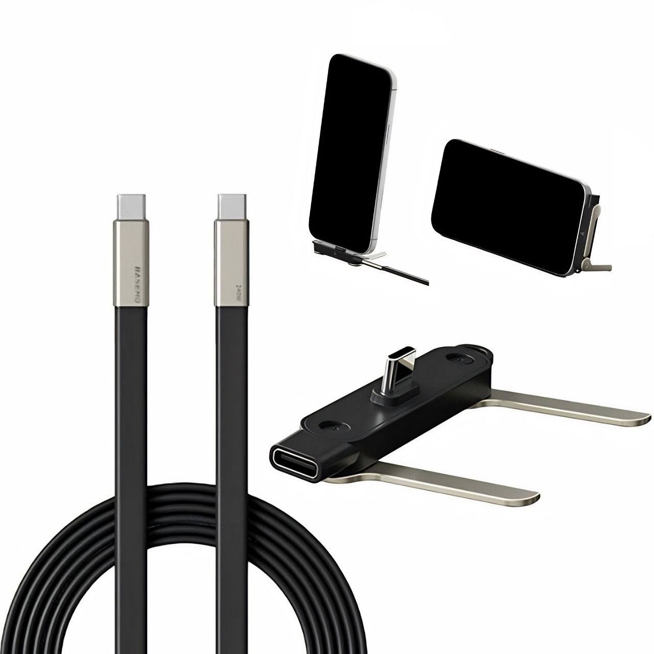 Cavo di ricarica 2in1 con supporto per telefono, Bracky - Image 3