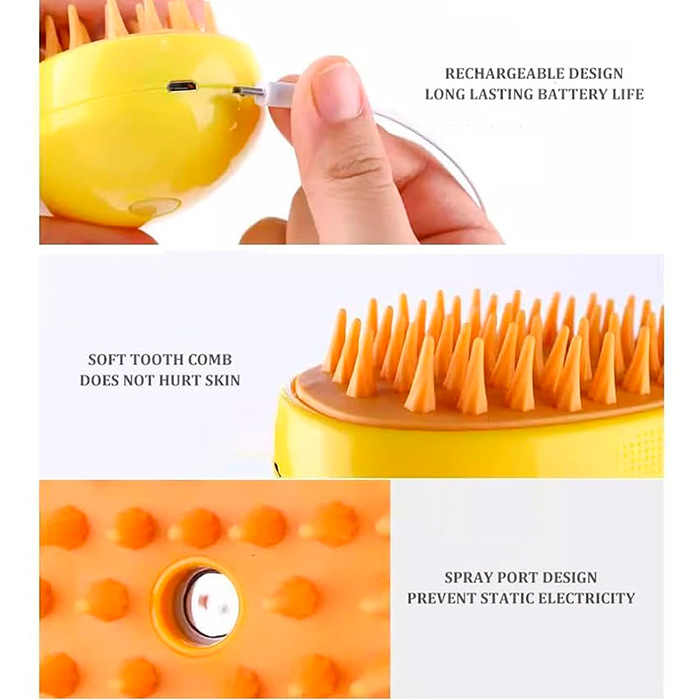Le setole speciali rimuovono delicatamente i detriti dei peli e garantiscono un'esperienza di pettinatura piacevole!