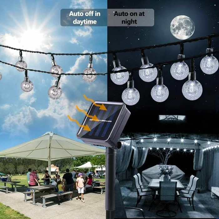 BulbLights, 50 luci LED retrò per interni ed esterni a carica di energia solare - Image 3