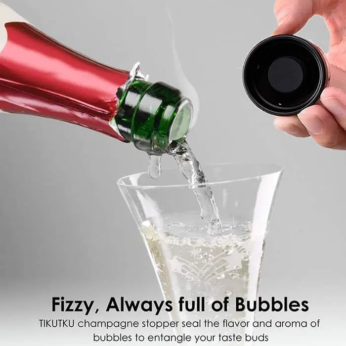 Il tappo per vino o champagne manterrà la bottiglia accuratamente sigillata per evitare fuoriuscite!