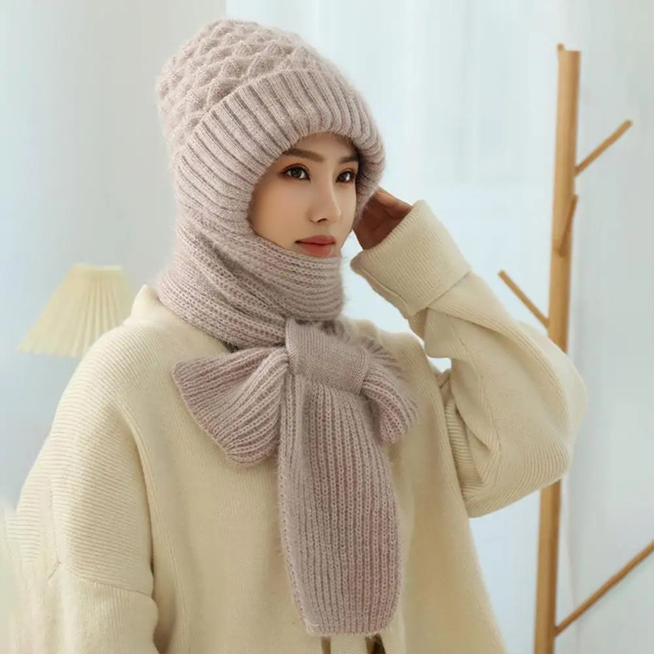 CapScarf, cappello invernale da donna con sciarpa cucita - Image 2