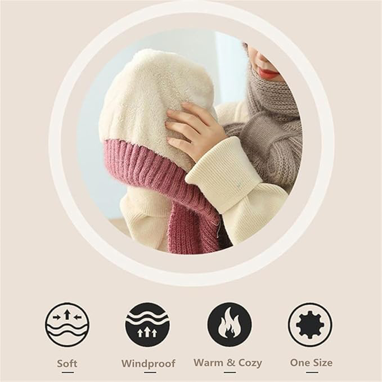 CapScarf, cappello invernale da donna con sciarpa cucita - Image 7