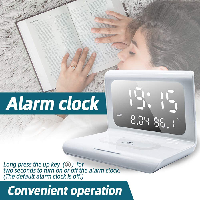 DigitalStation – caricatore wireless con sveglia, calendario e termometro - Image 5