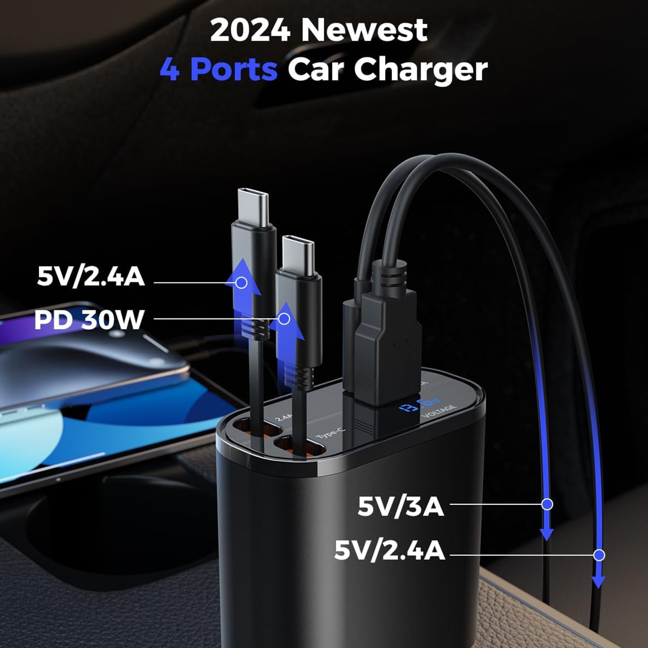 DualCharger, caricabatterie per auto 4-in-1 - Image 3