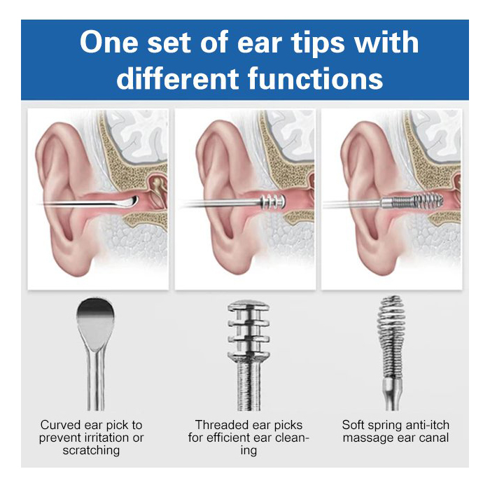 EarCleaningKit, set da 7 pezzi con accessori per una pulizia sicura delle orecchie - Image 2