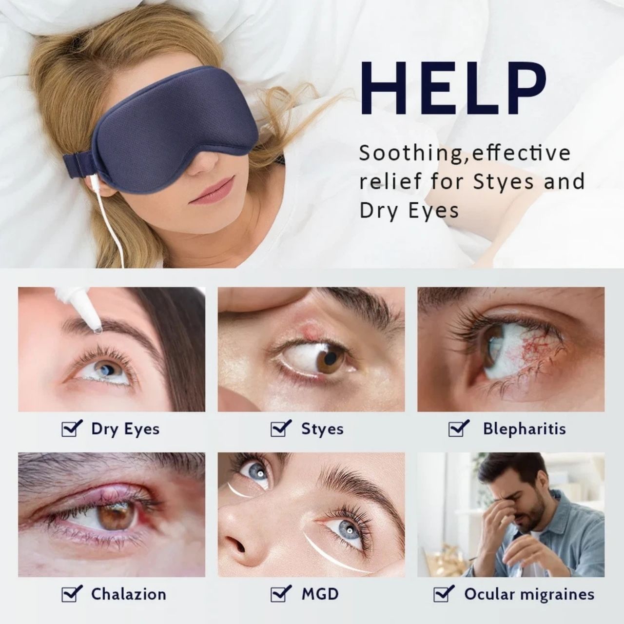 EyeMask, maschera per occhi riscaldata con massaggio - Image 3