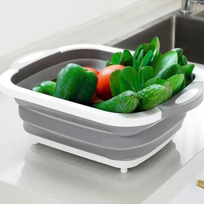 FoldableStrainer,, scolapasta multifunzione, contenitore e tagliere tutto in uno - Image 3