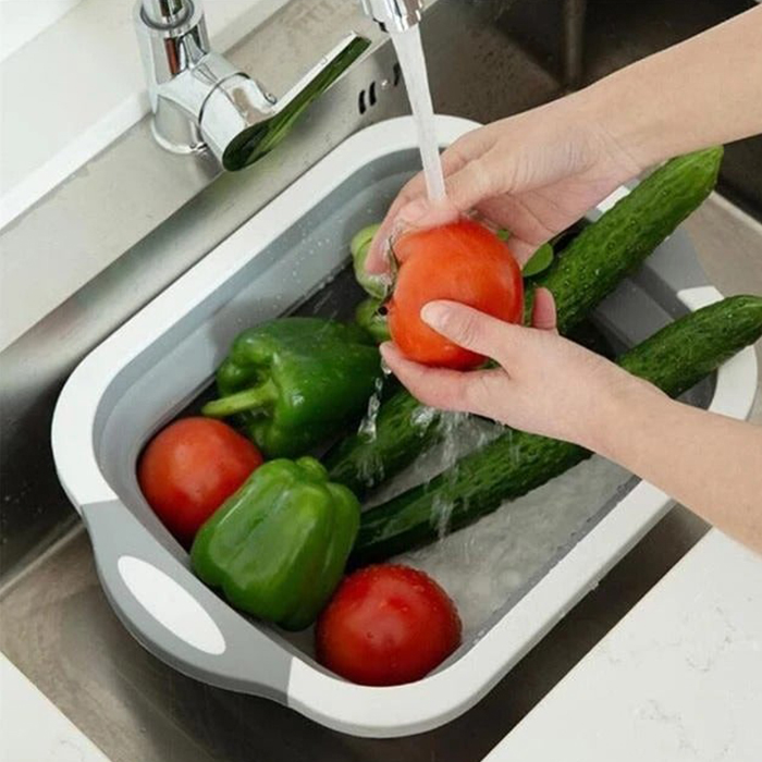 FoldableStrainer,, scolapasta multifunzione, contenitore e tagliere tutto in uno - Image 5