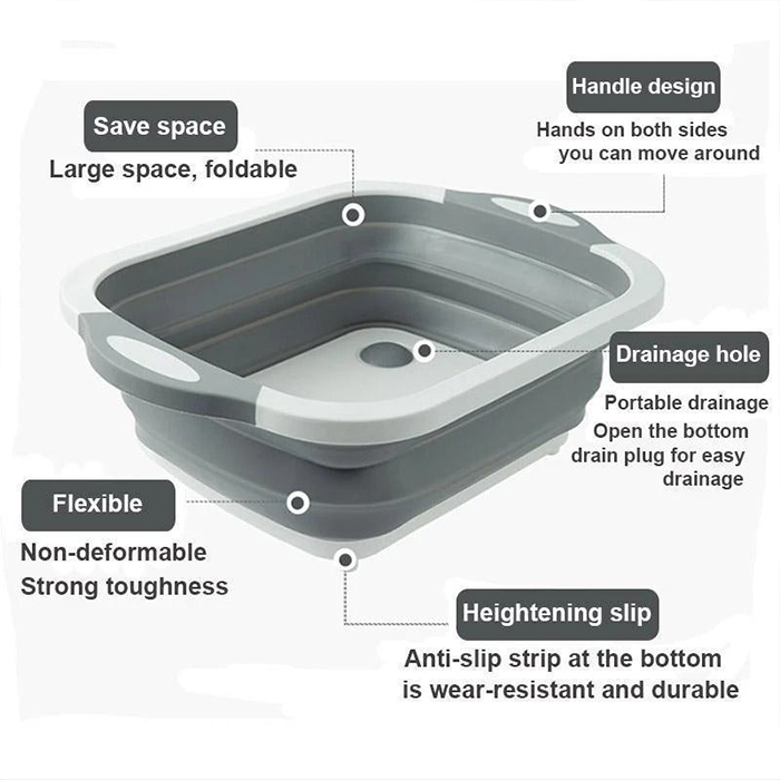 FoldableStrainer,, scolapasta multifunzione, contenitore e tagliere tutto in uno - Image 8