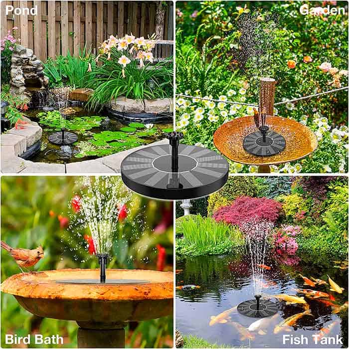 6 diversi accessori che consentono diverse altezze e forme di getto d'acqua!