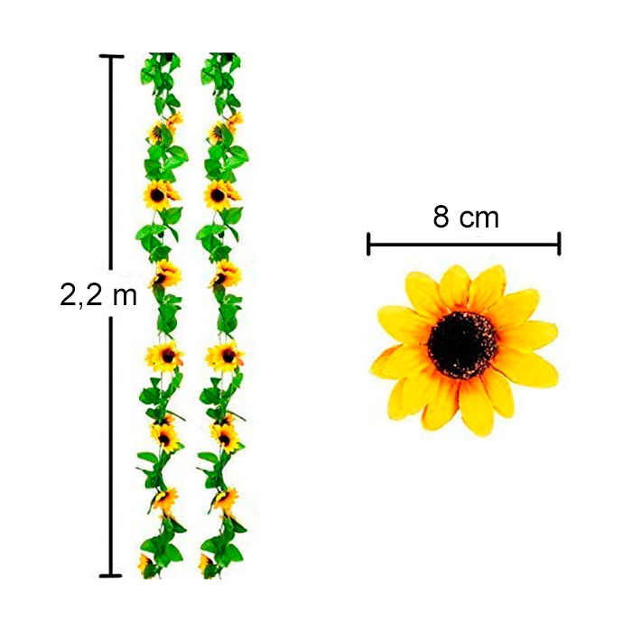 GarlandSunflower, ghirlanda di girasoli artificiali con look naturale (2 pezzi) - Image 2