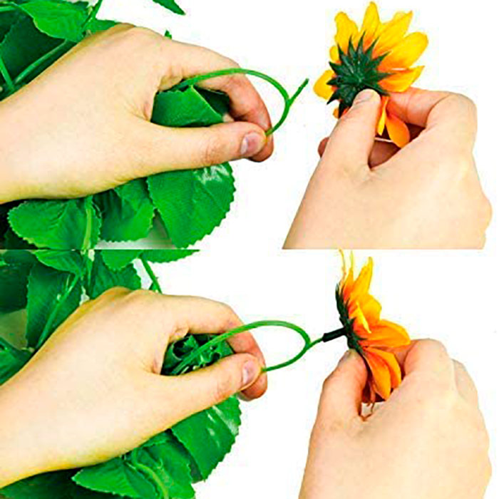 GarlandSunflower, ghirlanda di girasoli artificiali con look naturale (2 pezzi) - Image 3