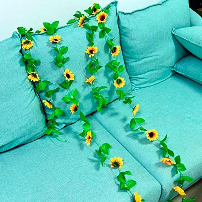 GarlandSunflower, ghirlanda di girasoli artificiali con look naturale (2 pezzi) - Image 5