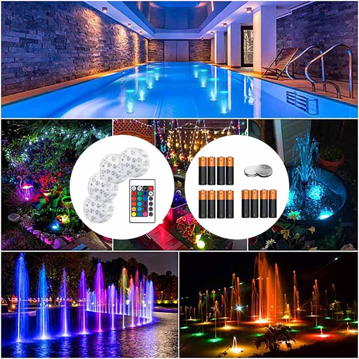 GlowBundle, 4 luci LED impermeabili + set di batterie - Image 2