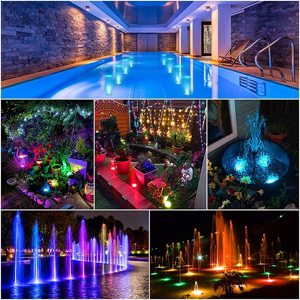 Le luci sono impermeabili, quindi puoi usarle nella piscina, acquario, vaso, ecc.
