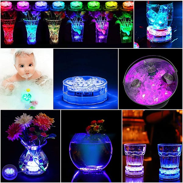 GlowWaterLights, 4 luci LED impermeabili con telecomando. - Image 2