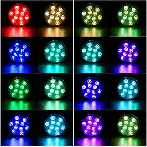 GlowWaterLights, 4 luci LED impermeabili con telecomando. - Image 3