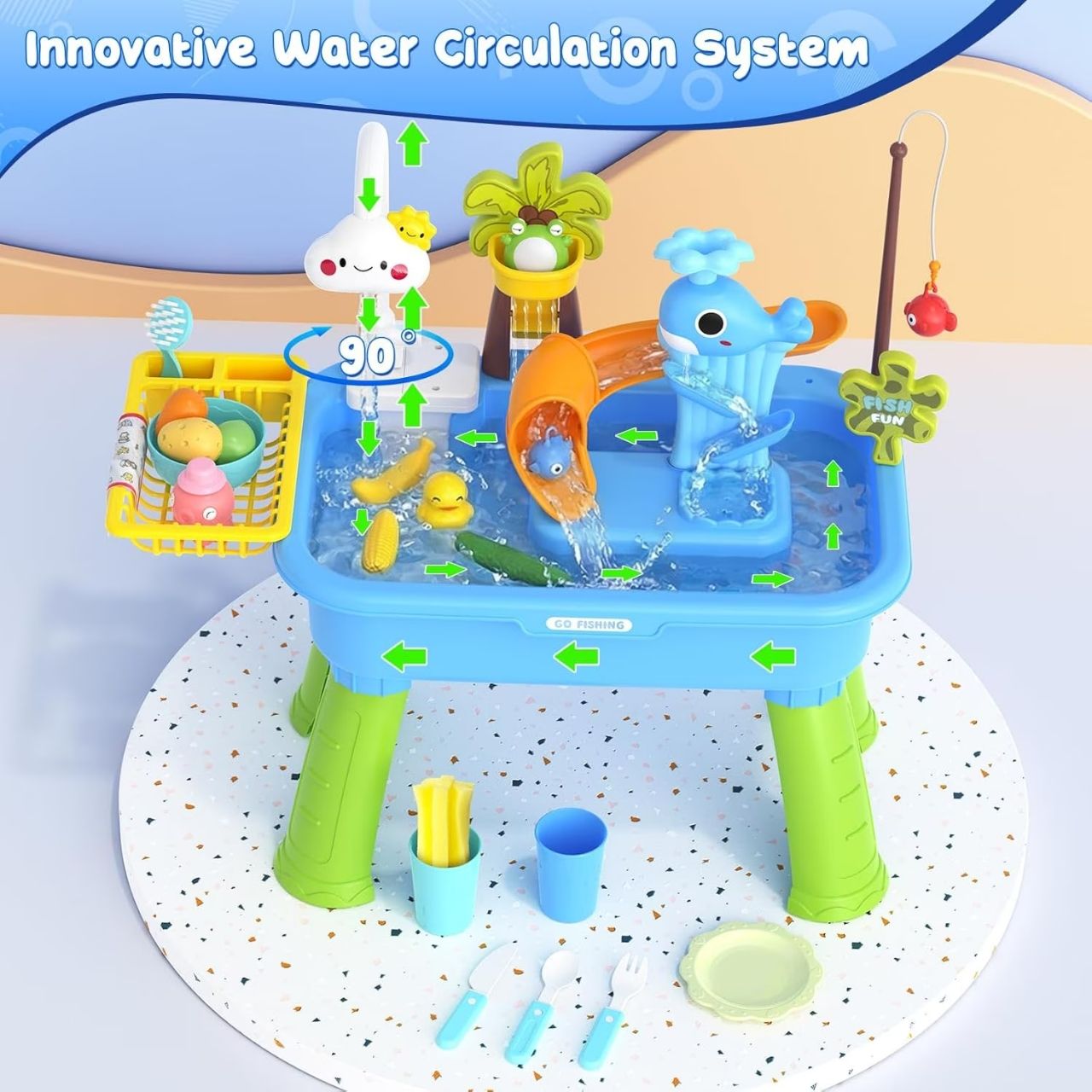 Tavolo d'acqua e sabbia per bambini, GoFishing - Image 4