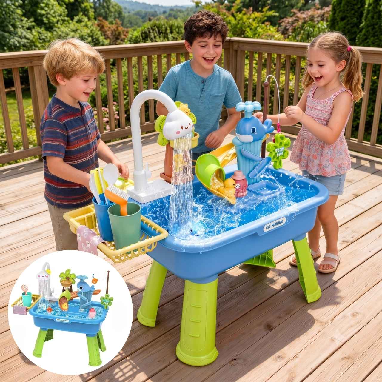 Tavolo d'acqua e sabbia per bambini, GoFishing - Image 7