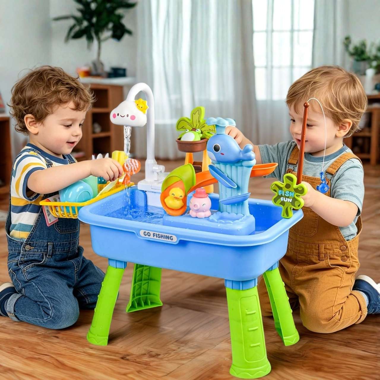 Tavolo d'acqua e sabbia per bambini, GoFishing - Image 8