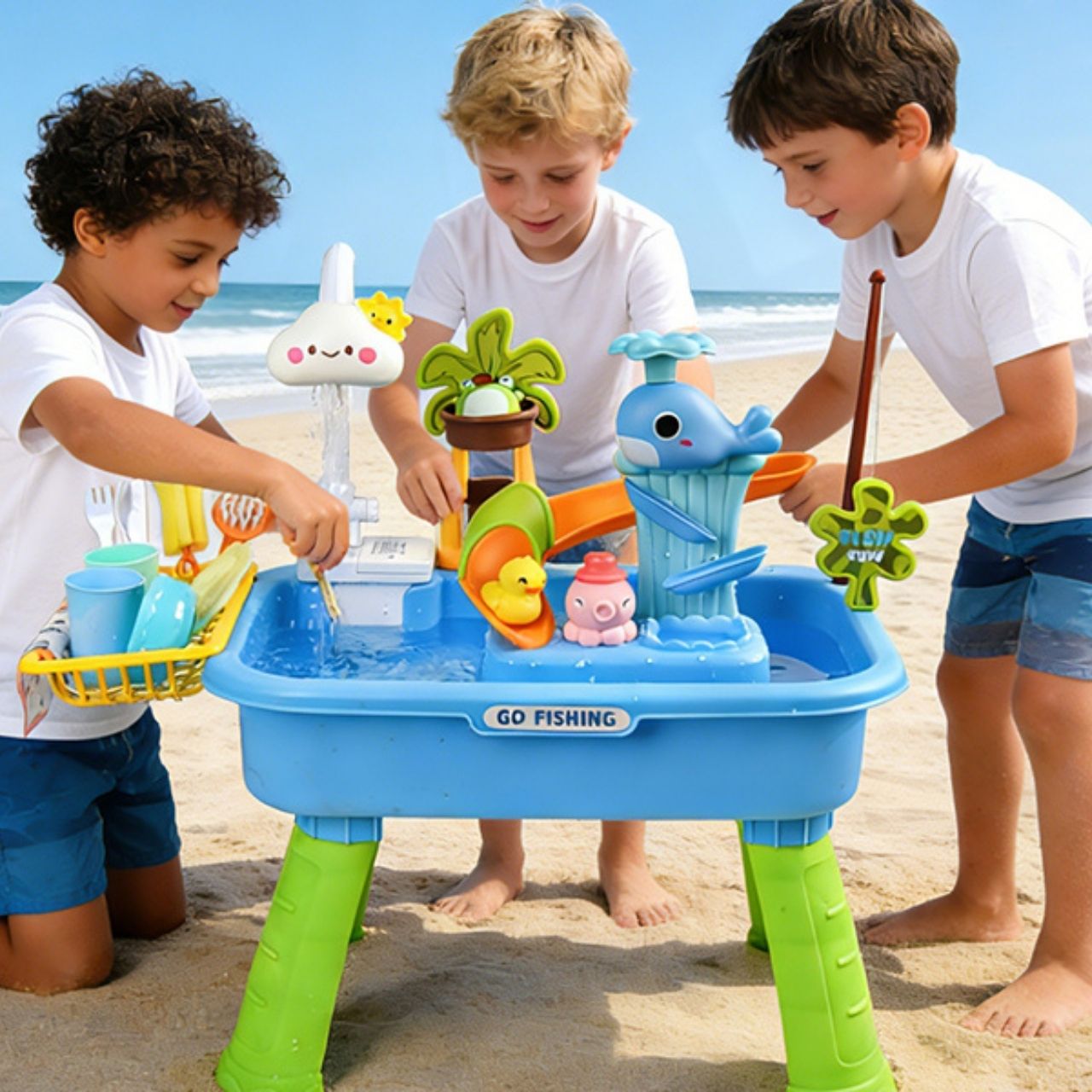 Tavolo d'acqua e sabbia per bambini, GoFishing - Image 9