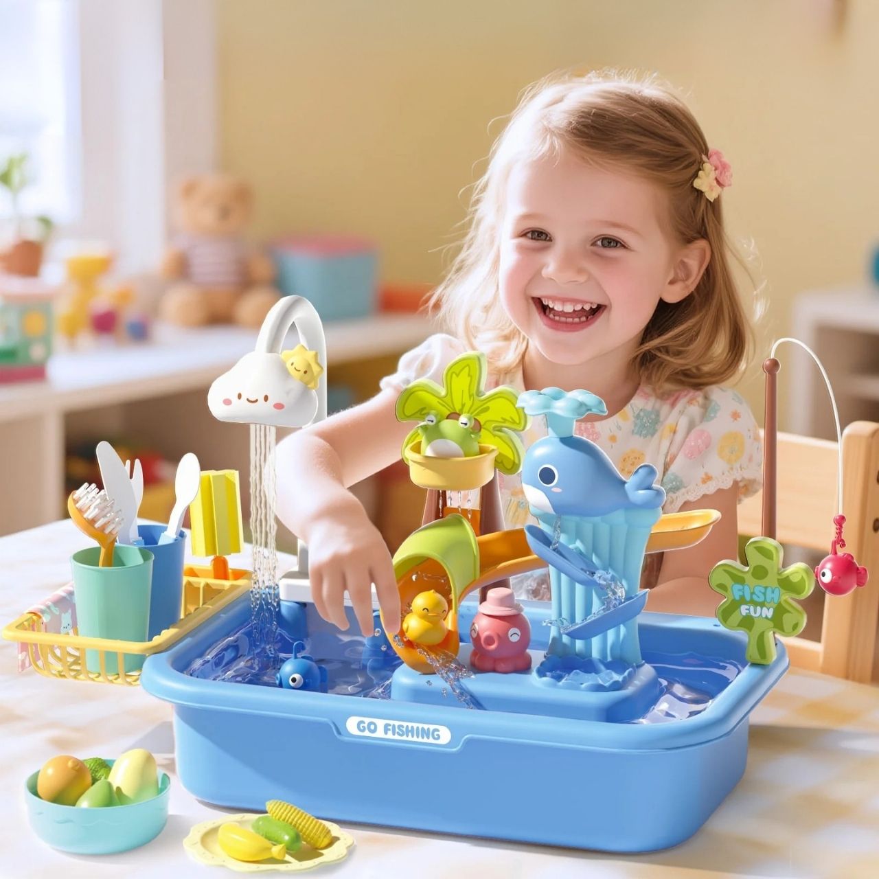 Tavolo d'acqua e sabbia per bambini, GoFishing - Image 10