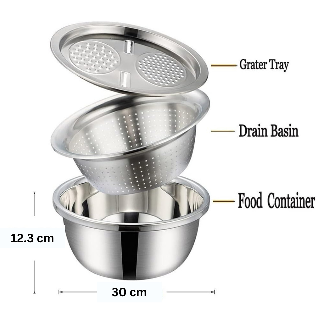 GraterBowl, raschietto da cucina multiuso 8-in-1 con ciotola - Image 3
