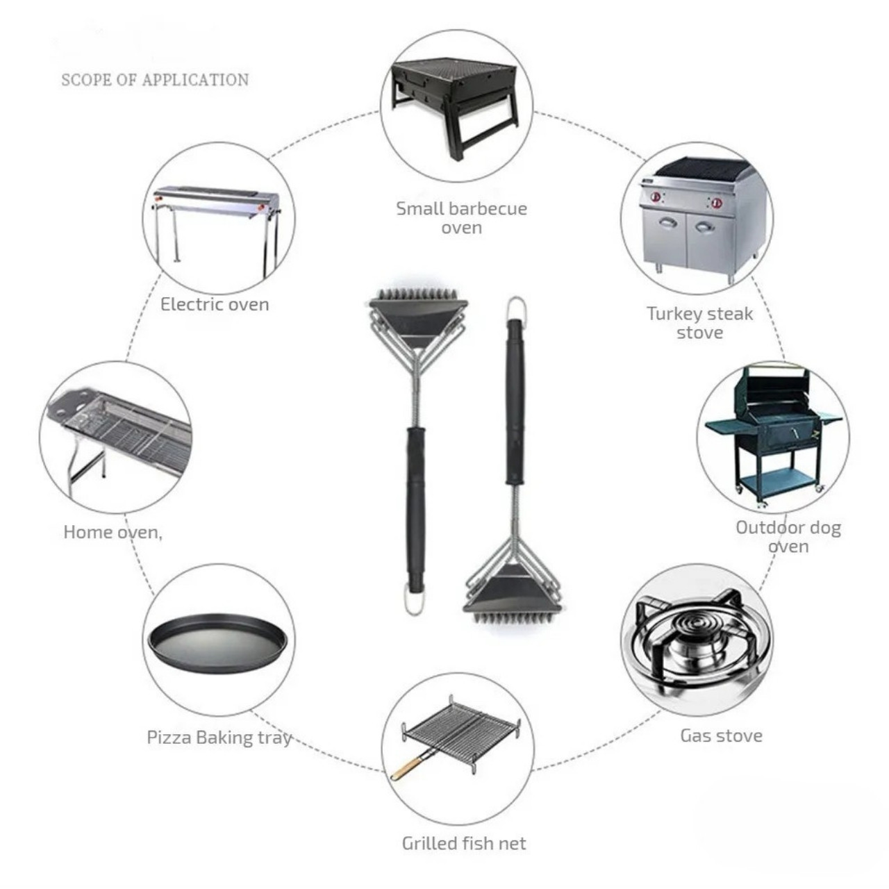 GrillBundle, set di tappetini per griglia (5 pezzi) e spazzola per la pulizia della griglia - Image 3