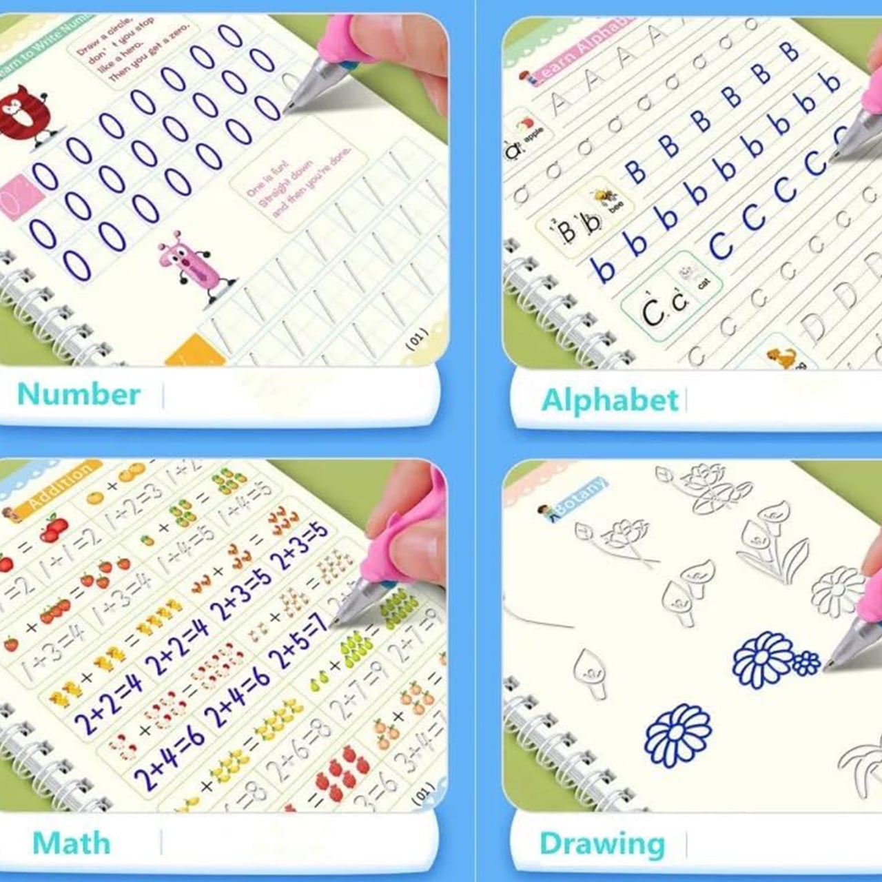 KidsBundle, tablet pen LED e 4 quaderni magici per imparare a scrivere e disegnare - Image 4