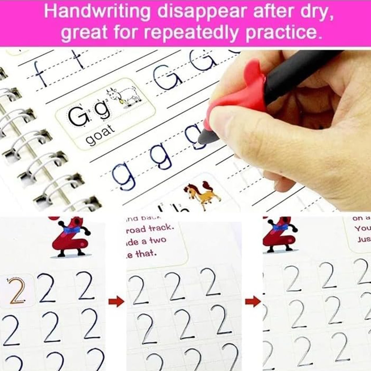 KidsBundle, tablet pen LED e 4 quaderni magici per imparare a scrivere e disegnare - Image 5