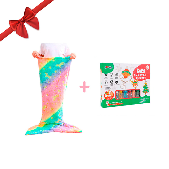 MermaidArtCraft, set regalo con coperta per bambina e set di ciondoli natalizi GRATIS - Image 2