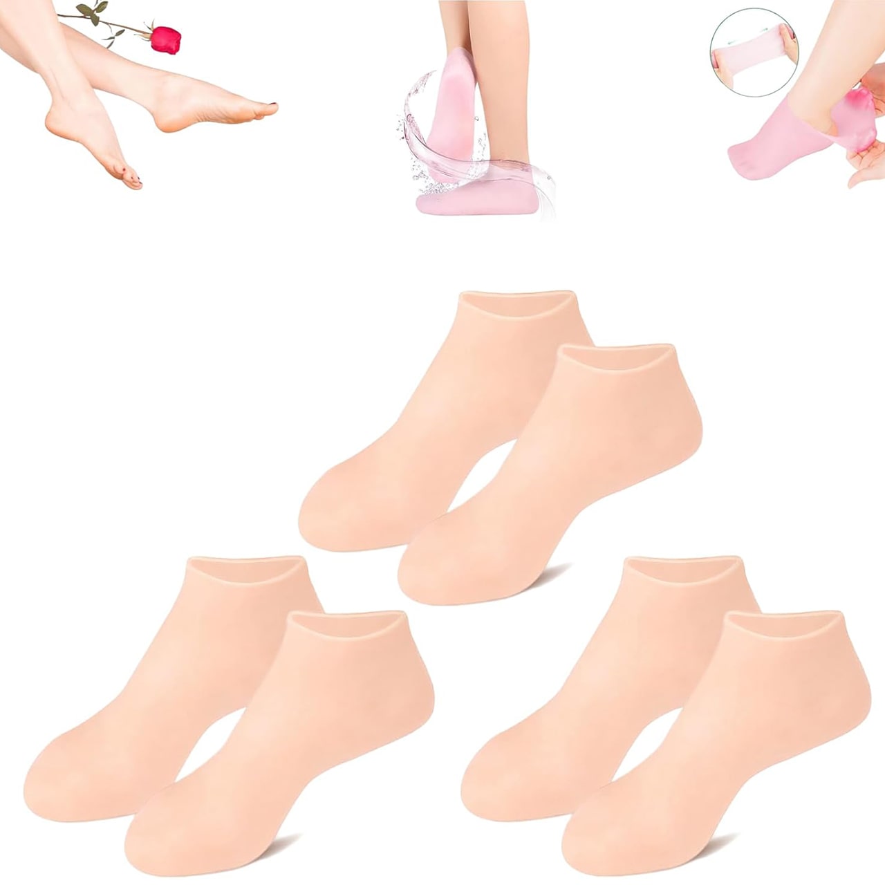 MoistMask, calze per la cura dei piedi in silicone idratante - Image 3