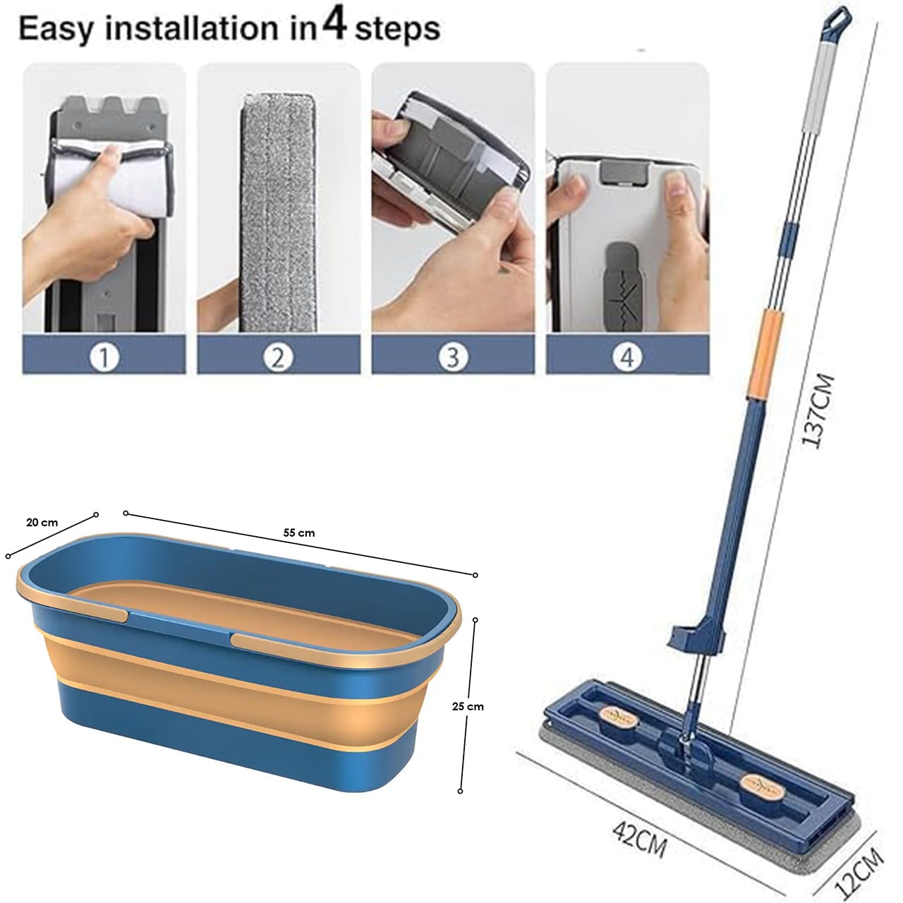 MopBundle, detergente per pavimenti a 360° e secchio pieghevole per una pulizia facile - Image 4
