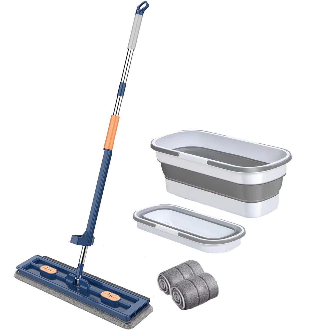Basta immergere la scopa nell'acqua, passarla sul pavimento e poi usare il meccanismo per strizzare l'acqua in eccesso!