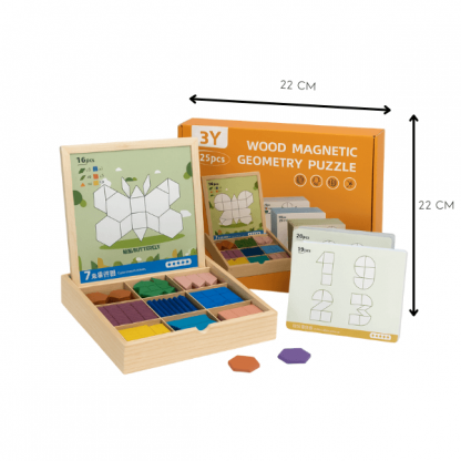 PUZZGEO, Set di puzzle in legno magnetici (225 pezzi) - Image 2