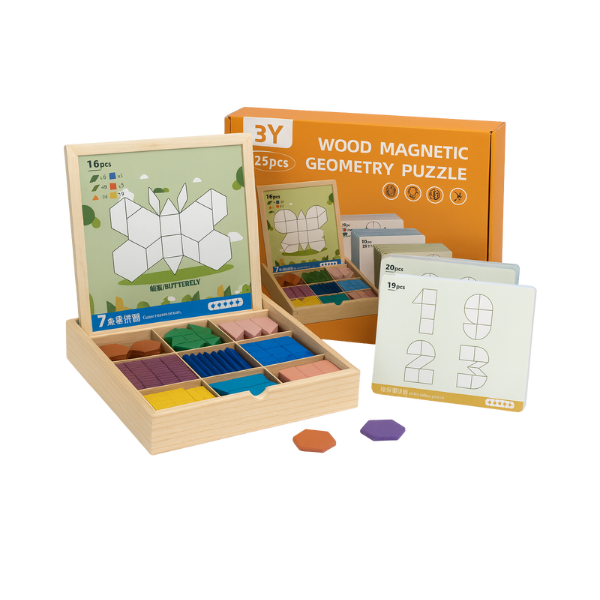 PUZZGEO, Set di puzzle in legno magnetici (225 pezzi) - Image 4