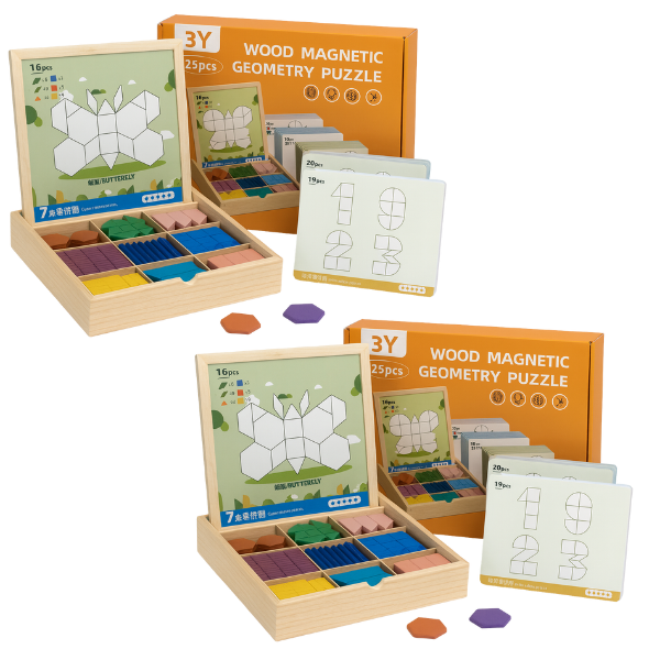 PUZZGEO, Set di puzzle in legno magnetici (225 pezzi) - Image 5