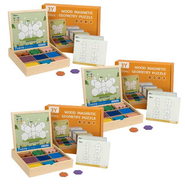 PUZZGEO, Set di puzzle in legno magnetici (225 pezzi) - Image 6