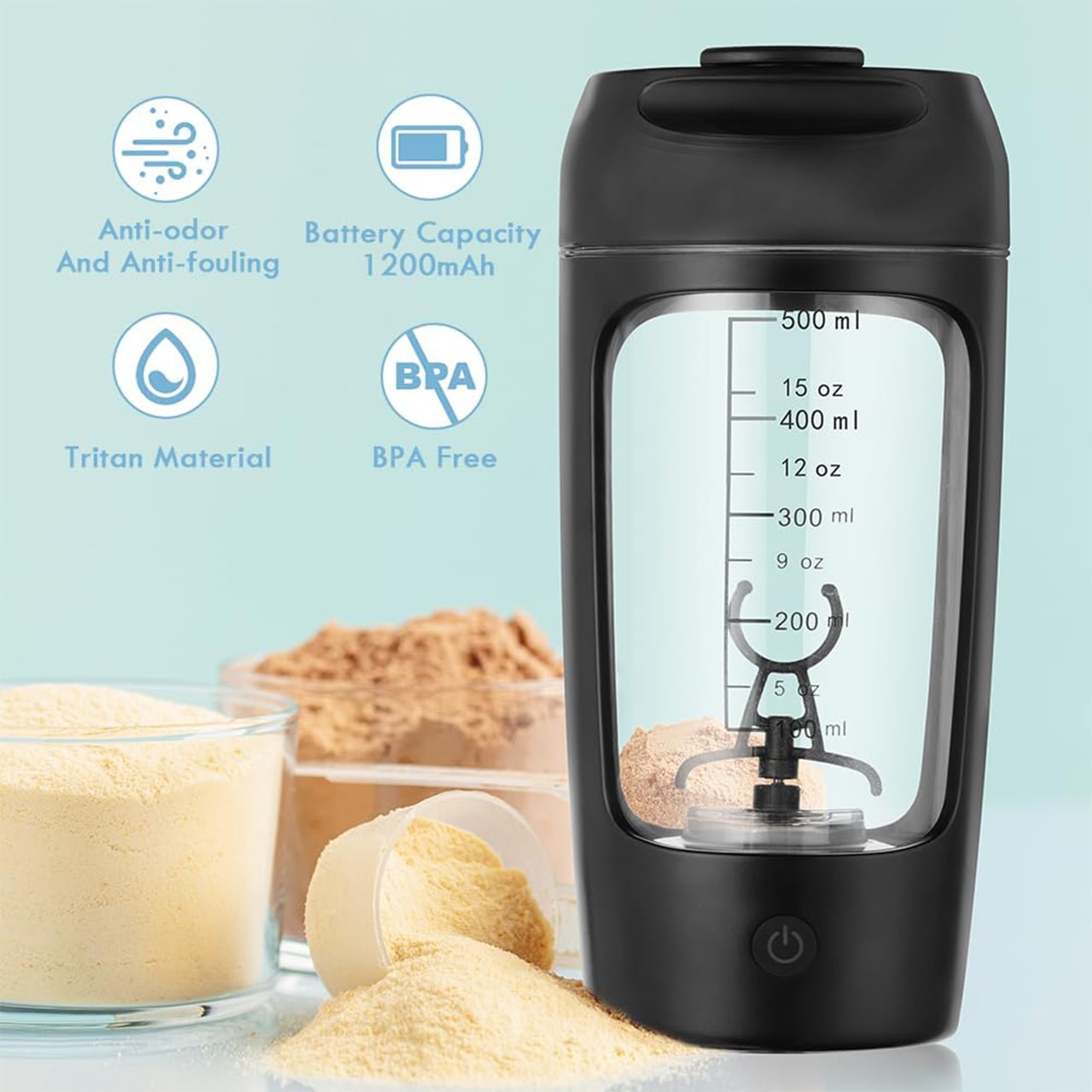 ProteinShaker, un frullatore elettrico con un contenitore che è anche una bottiglia - Image 4