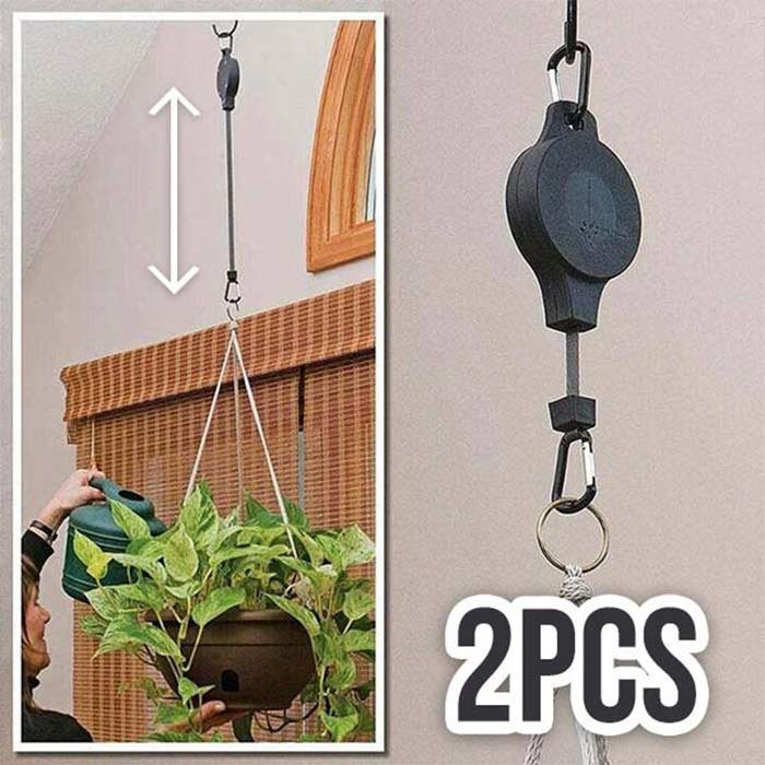 PullGarden, set di 2 ganci per appendere le piante con cinghia allungabile - Image 2
