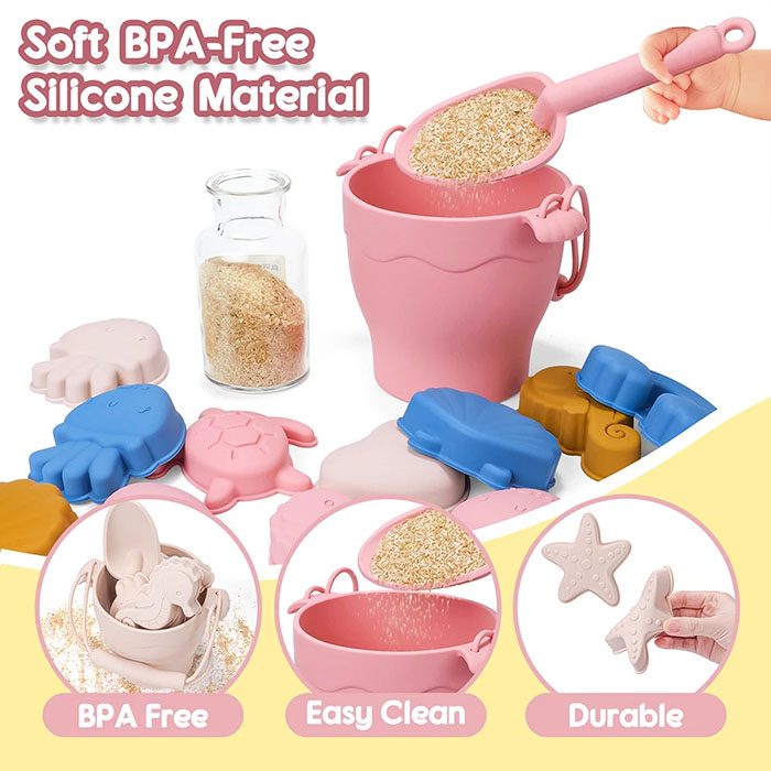 SandBucket, set di giocattoli per sabbiera per bambini da 8 pezzi - Image 3