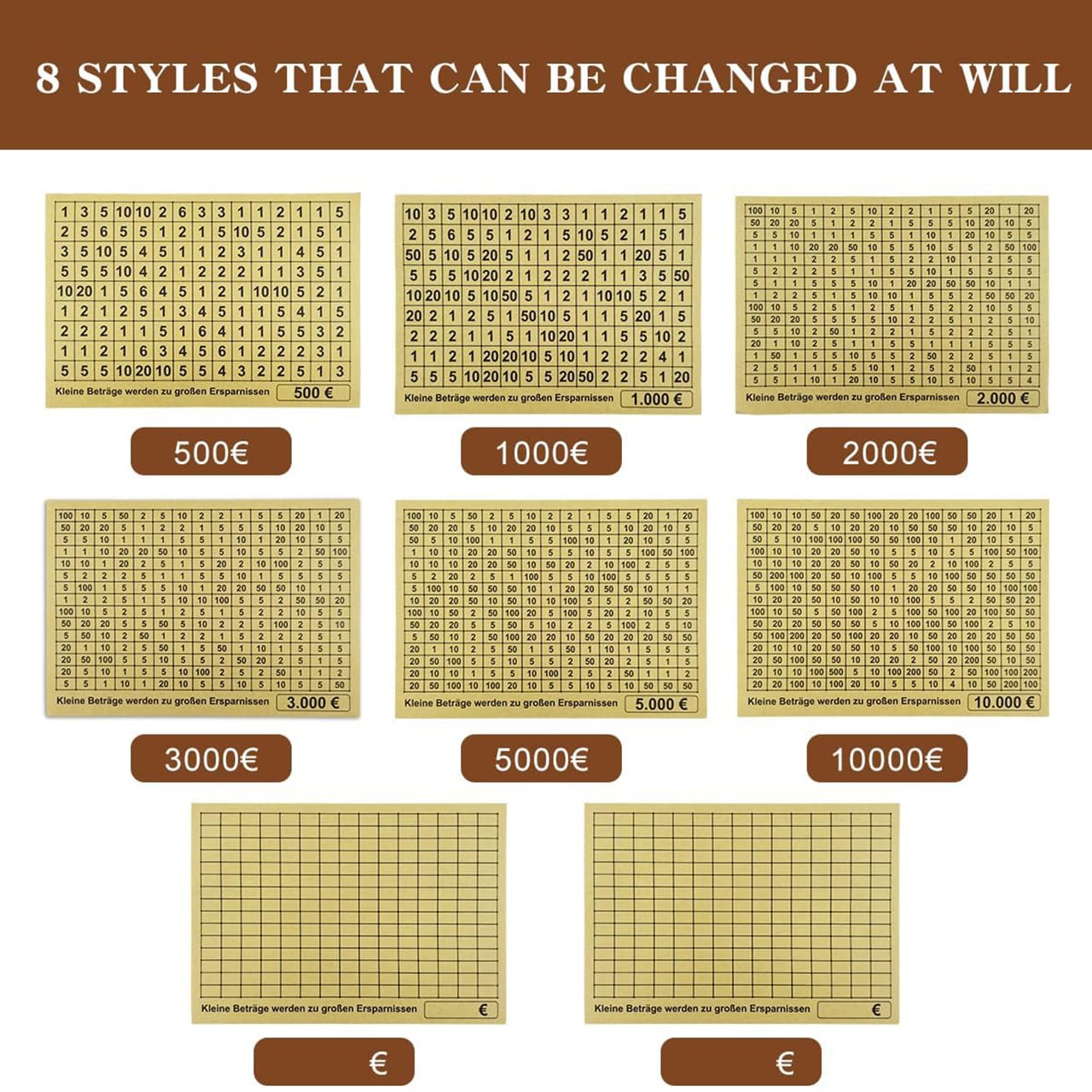 Sheets, set di 8 carte con importi diversi per GoalSaver - Image 4