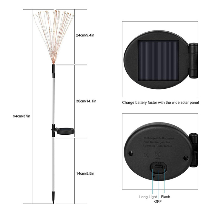 SolarFireworkLamp, lampada solare (90 luci LED) - Image 2