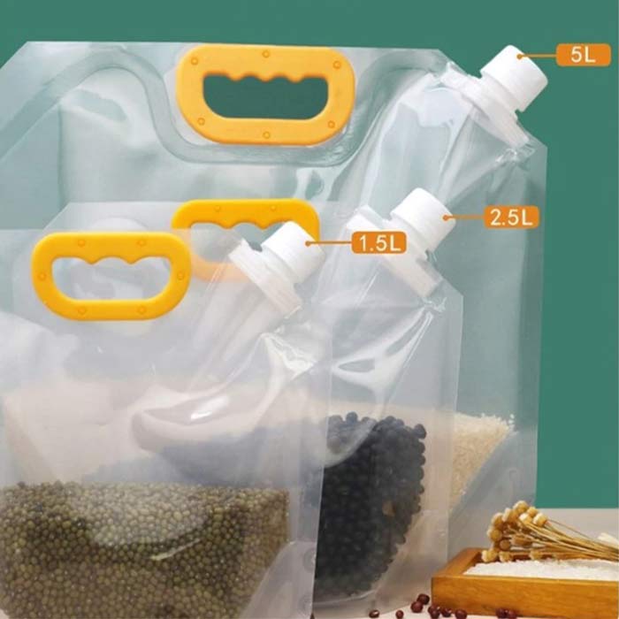 3  resistenti sacchetti per la conservazione, con dimensioni di 1,5l, 2,5l e 5l!