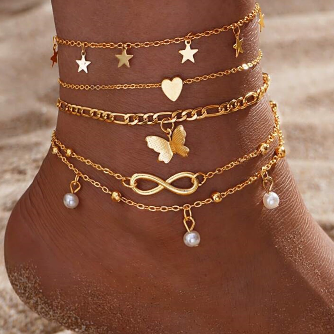 SummerSet, set di 4 braccialetti per caviglia - Image 4